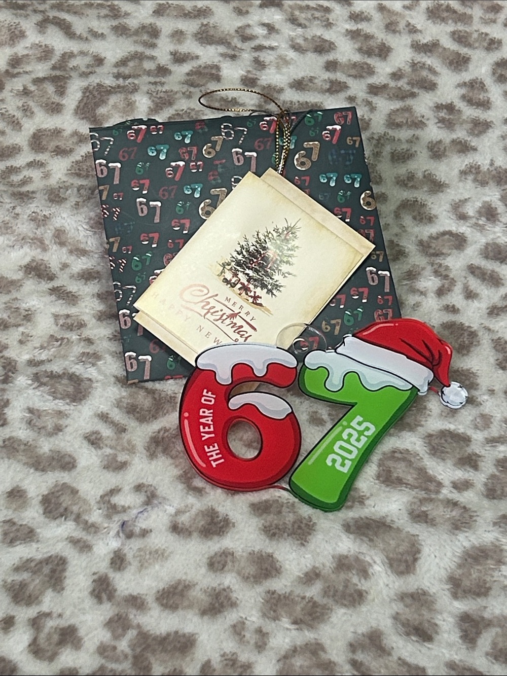 Festive '67' Holiday Ornament 2025 in Red & Green